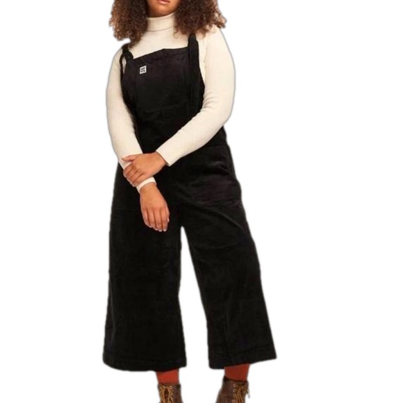 Lucy & Yak Pants - Lucy & Yak Jenny Dungaree overalls jumpsuit ORGANIC CORDUROY Black NWT Size 16R